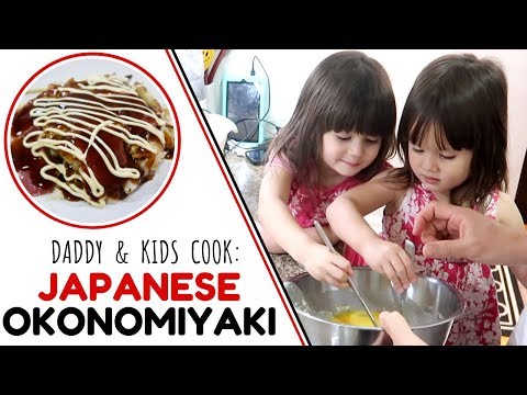 How To Cook OKONOMIYAKI at Home | Learning Japanese Through Cooking Japanese Food with Kids