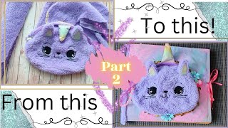 How To Make A Junk Journal cover | let's recycle a kitty bag , PART 2