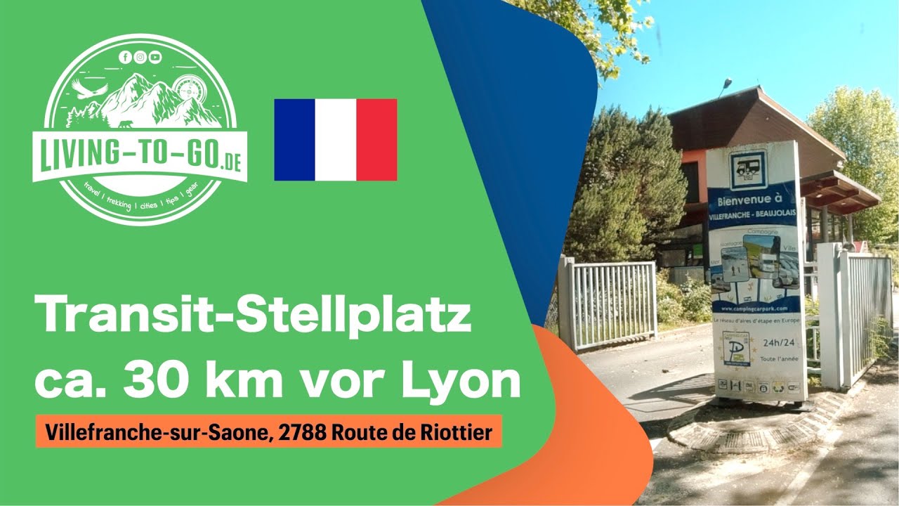 Wohnmobilstellplatz bei Lyon. Guter Transitstellplatz auf der Route  nach Spanien.