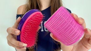ASMR curling your imaginary hair with Velcro rollers | camera combing | hair brushing | hairdryer