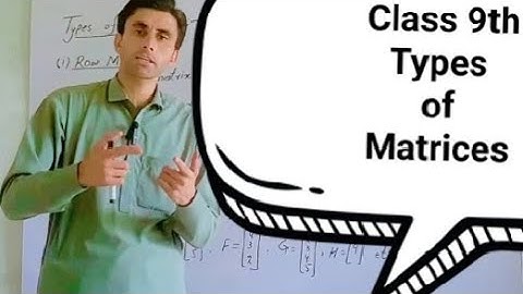 Types of Matrices Lecture #1 Chapter 1 Mathematics (KPK text book ) Class 9