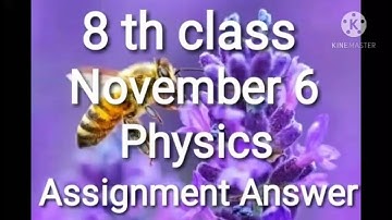 8 th class kitevicters / november 6 / physics assignment answer
