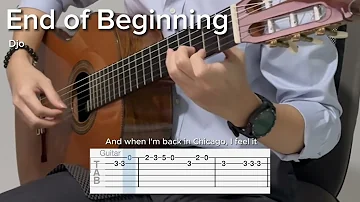 End of Beginning by Djo (EASY Guitar Tab)