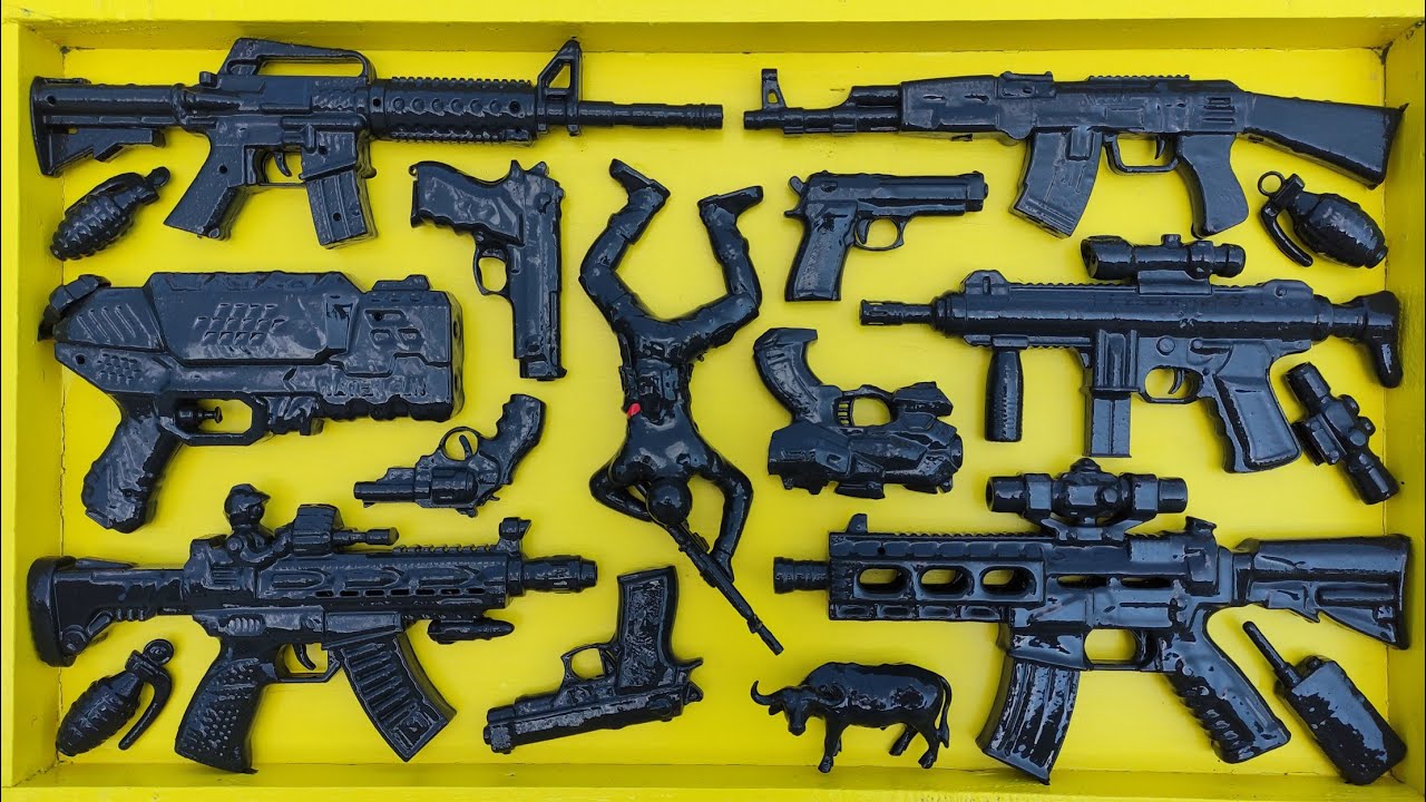 Cleaning Sniper Rifle, Cowboy Pistol, AK 47, Nerf Gun Pistol, M16 ...