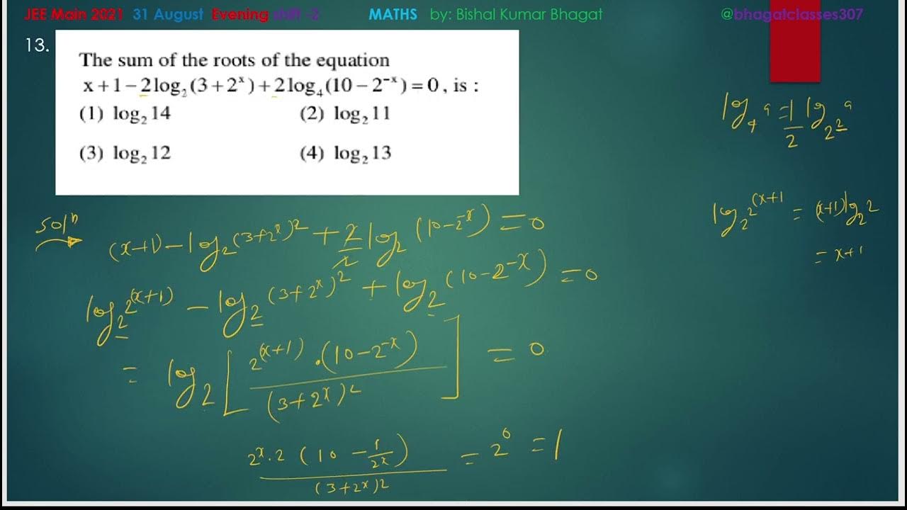 the-sum-of-the-roots-of-the-equation-x-1-2log-3-2-2log4-10-2