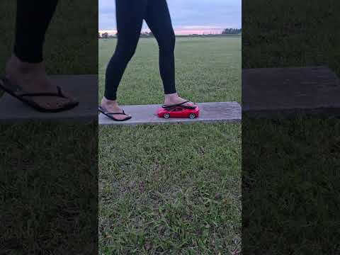 Ferrari crush part 1 #crushexperiment #asmrcrush #sandals #asmrcrunch #toycarcrush  #modelcarcrush