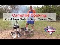Dutch Oven Texas Chili Cooked Over a Campfire | RV Texas