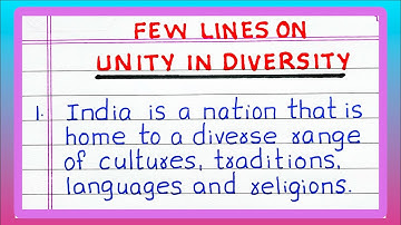 Few Lines on UNITY IN DIVERSITY | INDIA | 5 Lines on UNITY IN DIVERSITY