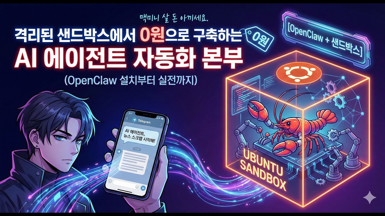 맥 미니 살 돈 아끼세요. 격리된 샌드박스에서 0원으로 구축하는 AI 에이전트 자동화 본부 (OpenClaw 설치부터 실전까지)
