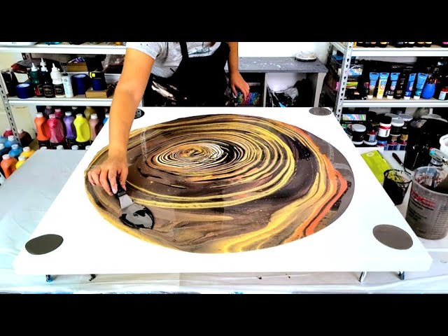 Testing Folk Art Glow in the Dark Paints in an Acrylic Pour, LIVE