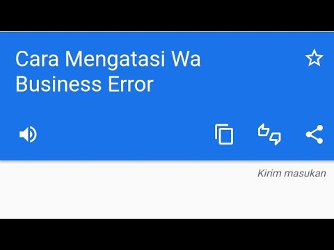 Cara Mengatasi Wa Business Error