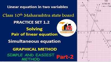 Linear equation in two variables class 10|Practice Set 1.2 part-2|Graphical method|Maharashtra state