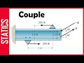 STATICS Couple 2D مثال عزم الازدواج