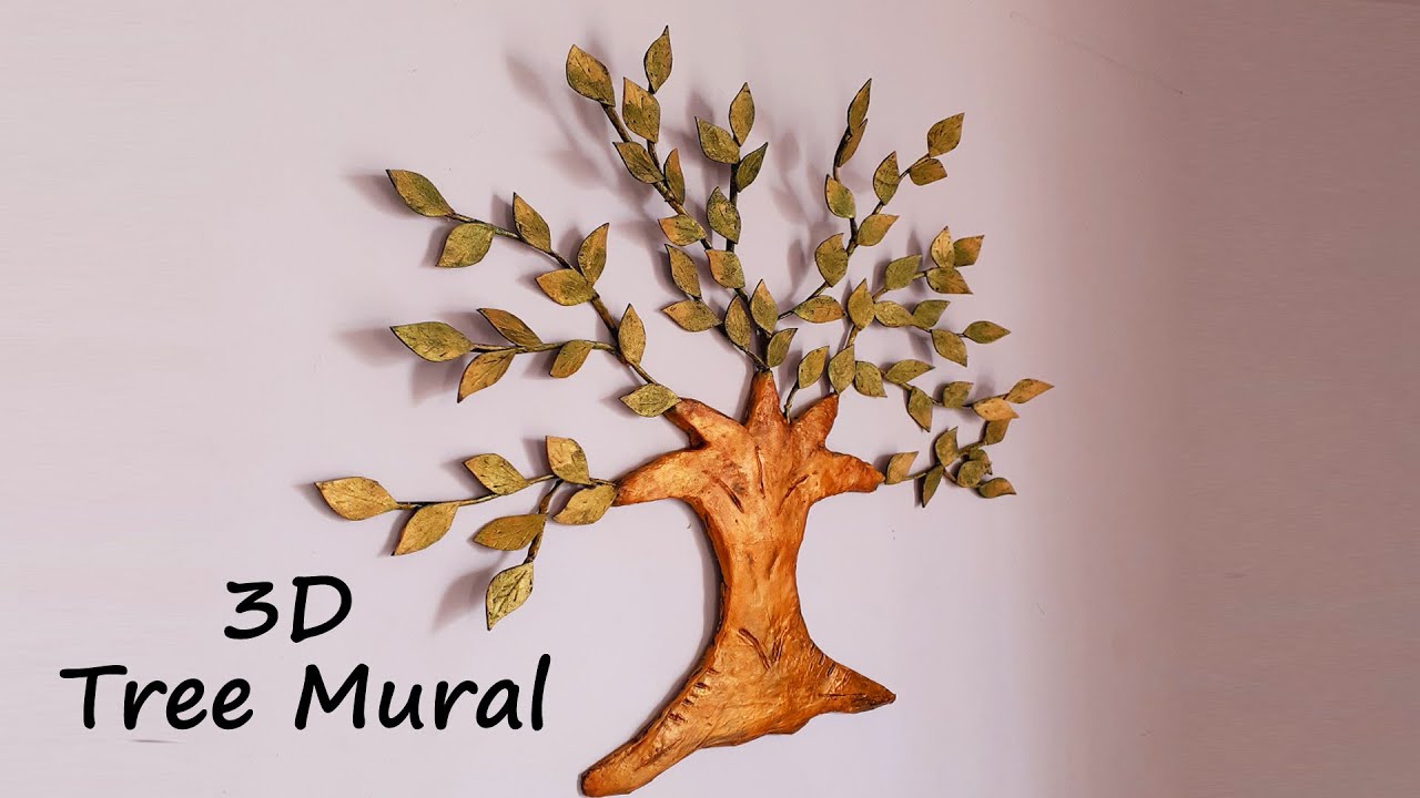 3Dtreemural | 3D Tree Wall Art Diy | Diy Tree Wall Decor | Cardboard Crafts  - Youtube