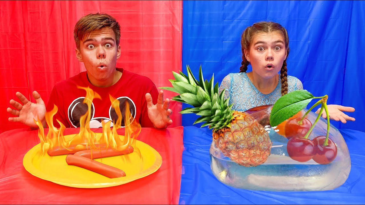 Настя и Артём – холодное против горячего челлендж