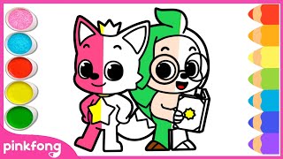 Coloring Pinkfong & Hogi Coloring Pages | Learn Colors for Kids