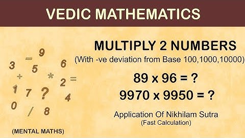 Multiply 2 Numbers with -ve deviation from Base|Nikhilam Sutra|Vedic maths|Fast Calculation