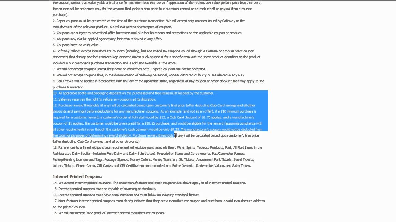 Vons/Safeway Frozen Food Deal Info And Policy YouTube