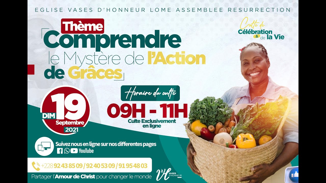 Bienvenue au culte de l'église Vases d'Honneur Lomé Assemblée