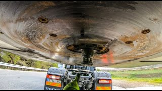 POV in 4K Coupling and Uncoupling semi-truck  from semi-trailer KRONE