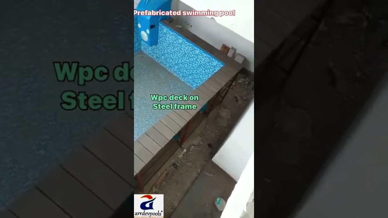 Prefabricated swimming pool above ground with wpc deck