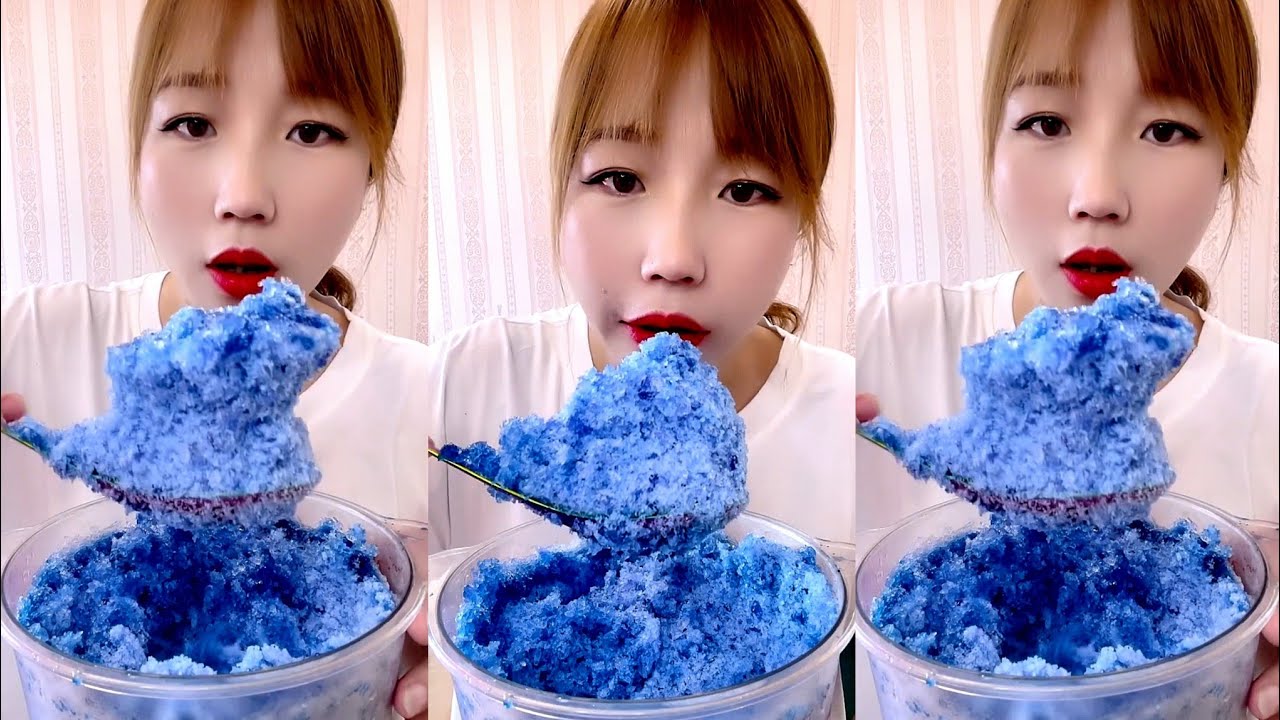 ASMR SHAVED ICE EATING / ICE EATING