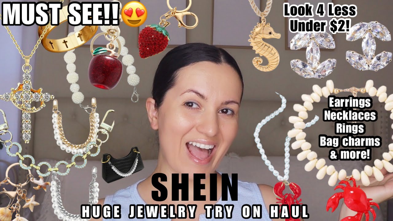 HUGE SHEIN JEWELRY HAUL!!!!!!! Sterling Silver, Stainless Steel, & Look 4 less Faves Under $2! 🥰🔥✨