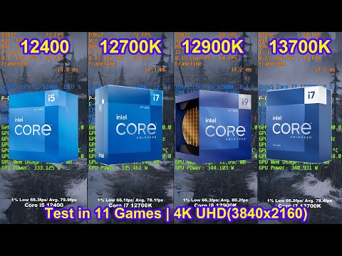 Core i5 12400 vs i7 12700K vs i9 12900K vs i7 13700K + RTX 4080 - Test in 11 Games | 4K(3840x2160)