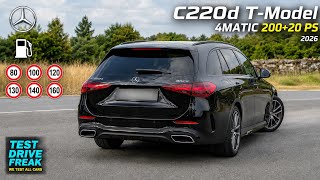 2026 Mercedes-Benz C 220 d T-Model 4MATIC 200+20 PS TEST DRIVE Fuel Consumption Performance Review