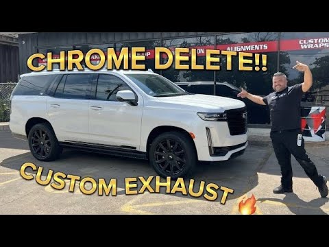 2021 Cadillac Escalade Gets Partial Chrome Delete + Custom Exhaust!!