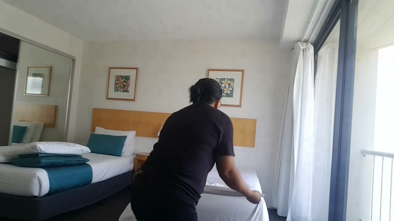 House keeping/ making beds and preparing guest rooms 