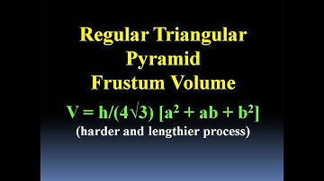 Interesting Triangular Pyramid Frustum Volume & Reconciliation