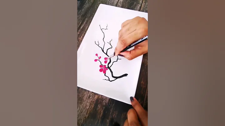 Cherry Blossom 🌸💮 - Amazing flower painting #Shorts