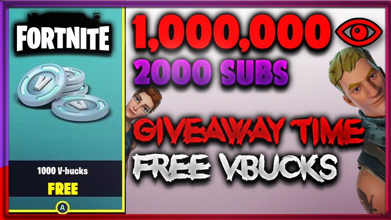 1M Views & 2k Subs / 1000 FREE VBUCKS FORTNITE GIVEAWAY (Channel Update) - 