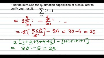 Sigma Notation Part Two
