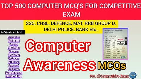Top 500 Computer Fundamental MCQ Part-1|computer fundamental mcq questions with answers|#yt  #video