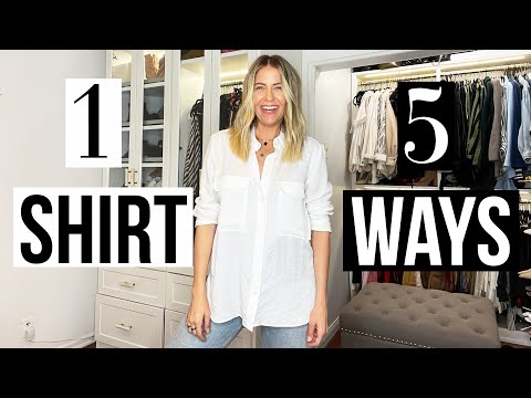 How To Style 1 WHITE SHIRT 5 WAYS - YouTube