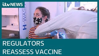 Covid: Child AstraZeneca coronavirus vaccine trial halted over potential blood clot link | ITV News