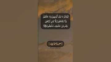 سورة الأنبياء الآية ٢٧ الى ٢٩ بصوت الشيخ محمد صديق المنشاوي