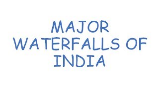 Important Waterfalls of India
