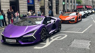 Supercars in London May 2024 (Revuelto, SVJ, ultimae)