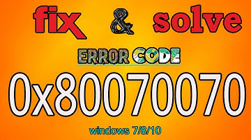 How to Fix Windows Error Code 0x80070070  windows7/8.1/10 (best 2 method 2020)  easy solution