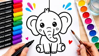 🎨 30 Minutes of Cute Animal Drawing & Coloring | Giraffe, Monkey, Elephant, Caterpillar & Sheep Amazing Animal Printables For Back School