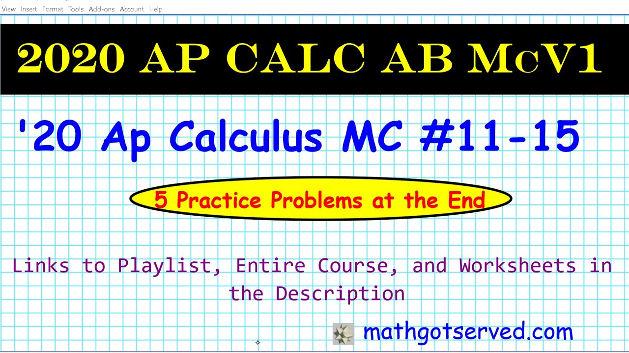 2015 ap calculus ab multiple choice question 8 explained