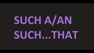 SUCH + A/AN  -  SUCH...THAT