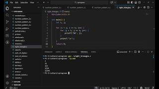 Printing a right-angle triangle pattern in C program