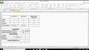 Pesquisa Operacional - Resolução de Problema de Programação Linear Através do Solver, no Excel.