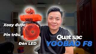 Review Quạt YooBao F8 PRO: 30 Tiếng Gió, 72 Tiếng Đèn | Gọn Gàng – Pin Siêu Trâu