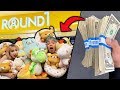 $100 CLAW MACHINE CHALLENGE AT NEW ROUND 1 ARCADE!