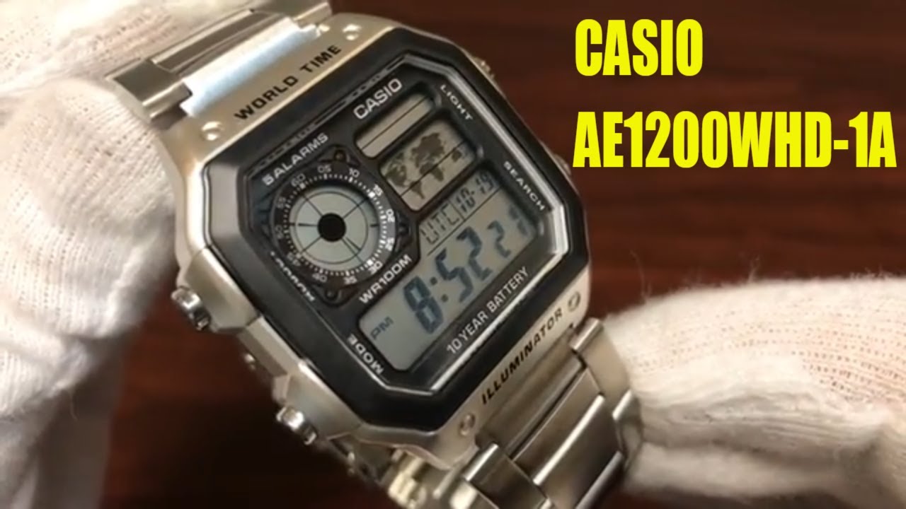 Unboxing Casio World Time Digital Watch AE1200WHD 1A